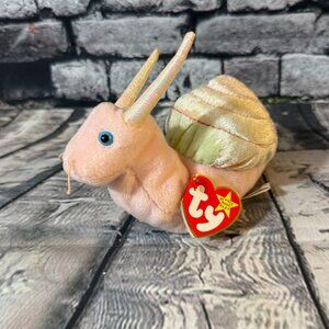 Vintage Retired Ty Beanie Babies 1999 "Swirly" Snail 7" Plush Toy - MWMT